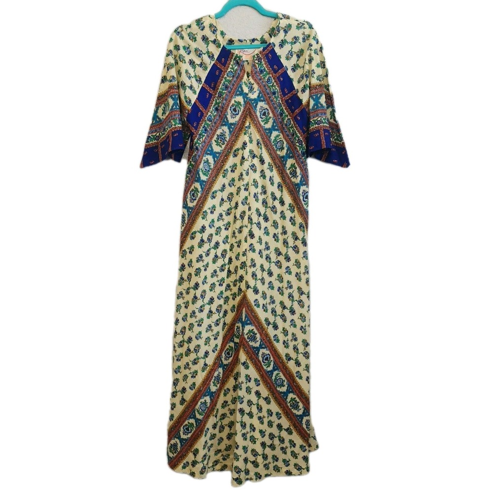 Vintage Kiyomi Hawaii Liberty House‎ Dress 10 Floral Tropical Vacation Maxi Long